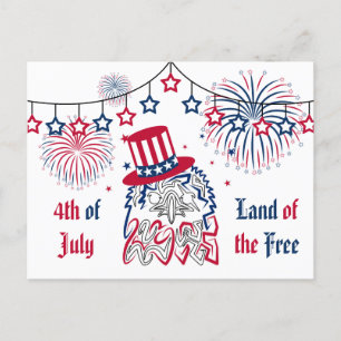 4. Juli Unabhängigkeitstag Amerikanischer Adler Postkarte