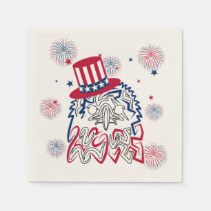4. Juli Unabhängigkeitstag Amerikanischer Adler Serviette