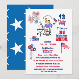 4. Juli Unabhängigkeitstag BBQ Feuerwerk  Einladung