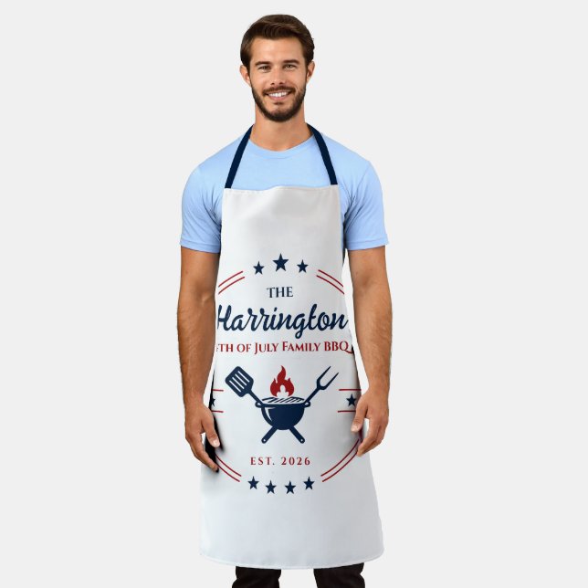 4. Juli Unabhängigkeitstag Familien-BBQ Schürze (Getragen)