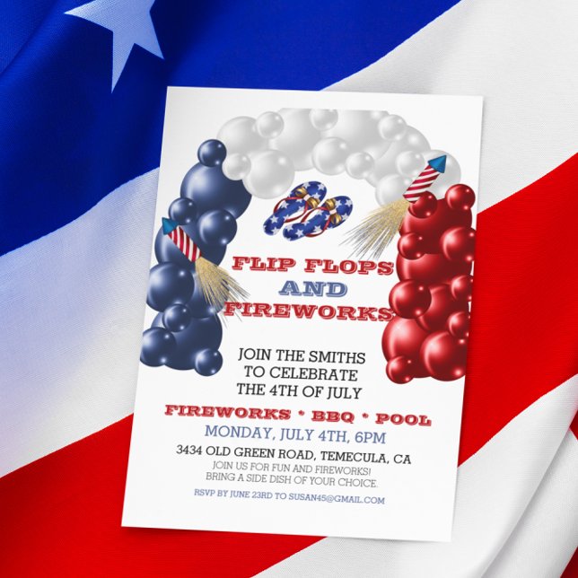 4. Juli Unabhängigkeitstag Flip Flops Feuerwerke (Von Creator hochgeladen)