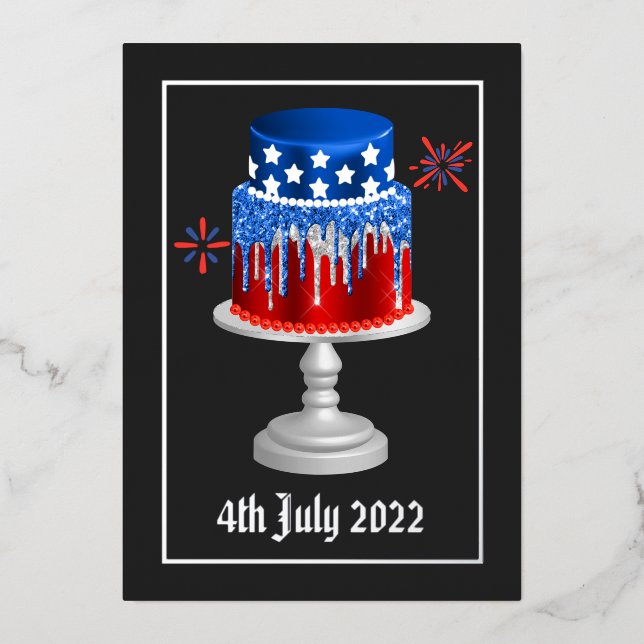 4. Juli Unabhängigkeitstag Folien Feiertagskarte (Vorderseite)