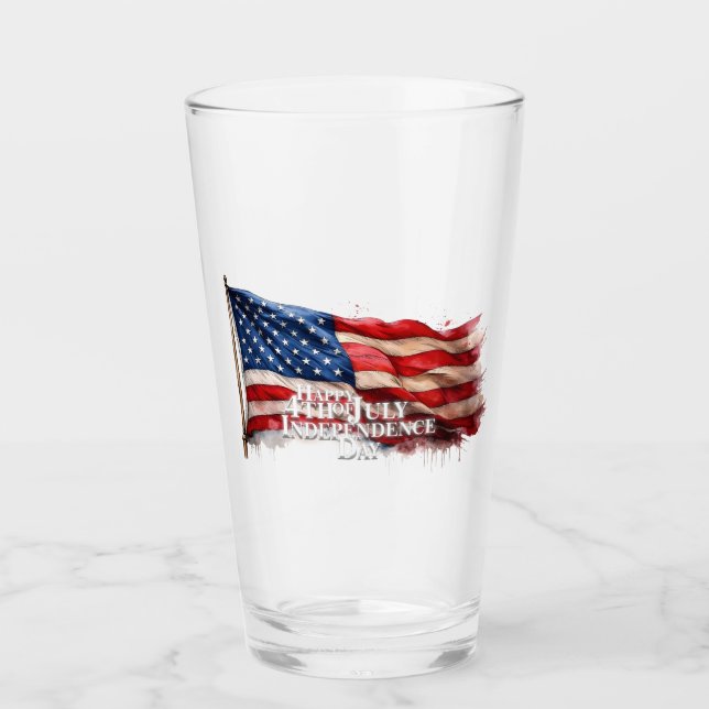 4. Juli - Unabhängigkeitstag Glas (Vorderseite)