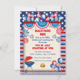 4. Juli Unabhängigkeitstag Grillen Party Design Einladung
