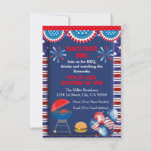 4. Juli Unabhängigkeitstag Grillen Party Design Einladung