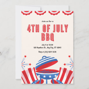 4. Juli Unabhängigkeitstag GRILLEN Party Einladung