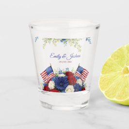 4. Juli Unabhängigkeitstag Hochzeit Schnapsglas