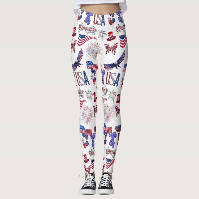 4. Juli Unabhängigkeitstag Leggings (Vorderseite)