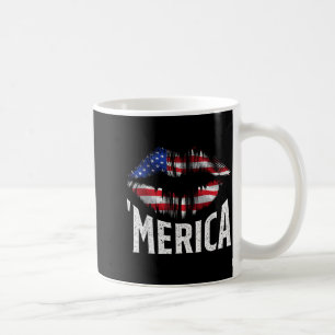 4. Juli Unabhängigkeitstag MERICA Kuss Mund USA Kaffeetasse