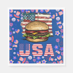 4. Juli Unabhängigkeitstag mit dem amerikanischen Serviette
