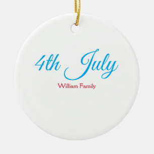 4. Juli Unabhängigkeitstag Name Text individuell Keramik Ornament