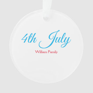 4. Juli Unabhängigkeitstag Name Text individuell Ornament