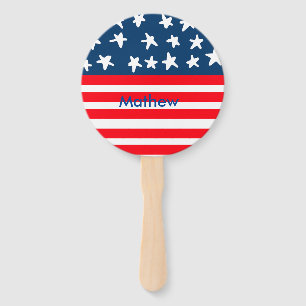 4. Juli Unabhängigkeitstag: Namenstext US-Flagge h Fächer