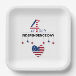 4. Juli Unabhängigkeitstag Pappteller