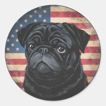 4. Juli Unabhängigkeitstag Patriotischer Pug Aufkl