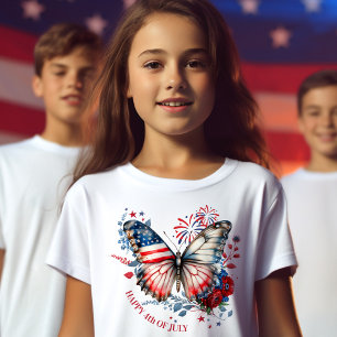 4. Juli Unabhängigkeitstag Patriotischer Schmetter T-Shirt