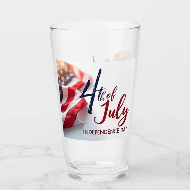 4. Juli Unabhängigkeitstag Patriotisches Design Glas (Vorderseite)