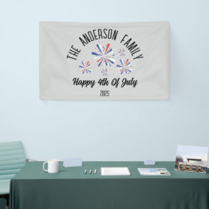 4. Juli Unabhängigkeitstag Personalisierter Name Banner