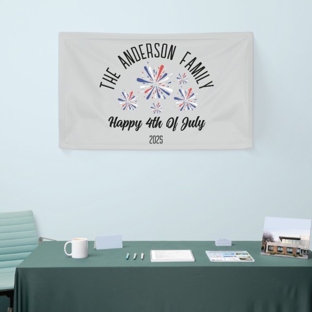 4. Juli Unabhängigkeitstag Personalisierter Name Banner (Messeveranstaltung)