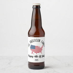 4. Juli Unabhängigkeitstag Personalisierter Name Bierflaschenetikett