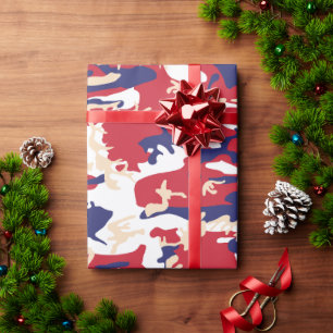 4. Juli, Unabhängigkeitstag, Tarnfarbe Beige Geschenkpapier
