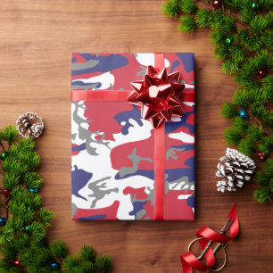 4. Juli, Unabhängigkeitstag, Tarnfarbe Grau Geschenkpapier