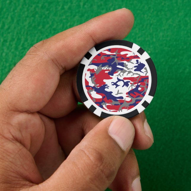 4. Juli, Unabhängigkeitstag, Tarnfarbe Grau Pokerchips (Hand)