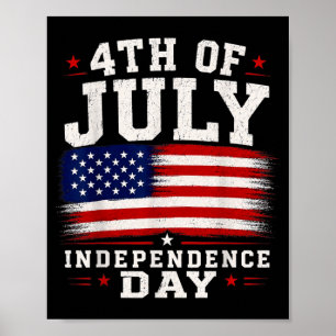 4. Juli Unabhängigkeitstag USA-Flagge Amerikanisch Poster