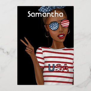 4. Juli Unabhängigkeitstag USA Geburtstagsparty Fo Folieneinladung