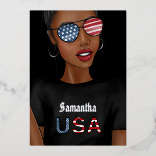 4. Juli Unabhängigkeitstag USA Geburtstagsparty Fo Folieneinladung