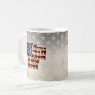 4. Juli Unabhängigkeitstag Vintage-Flaggen-Design Kaffeetasse