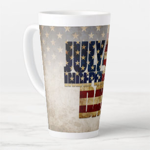 4. Juli Unabhängigkeitstag Vintage-Flaggen-Design Milchtasse