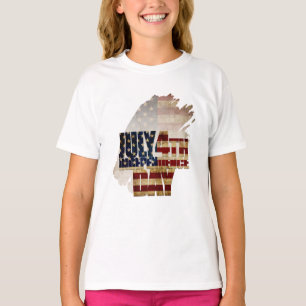 4. Juli Unabhängigkeitstag Vintage-Flaggen-Design T-Shirt