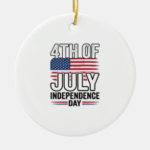 4. Juli Unabhängigkeitstag Vintage-Shirt-Design_ Keramik Ornament