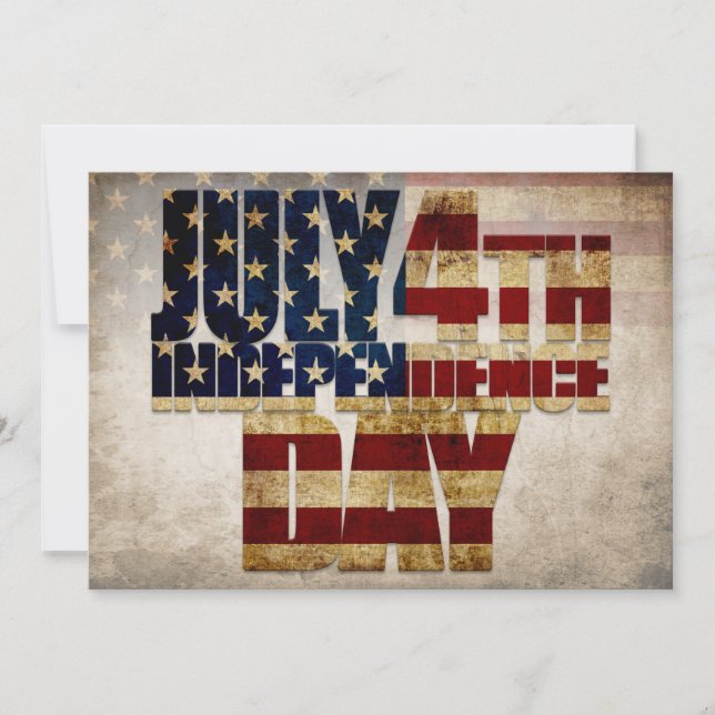 4. Juli Unabhängigkeitstag Vintages Flaggendesign (Vorderseite)