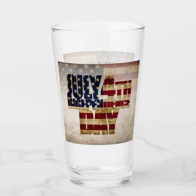 4. Juli Unabhängigkeitstag Vintages Flaggendesign Glas (Vorderseite)