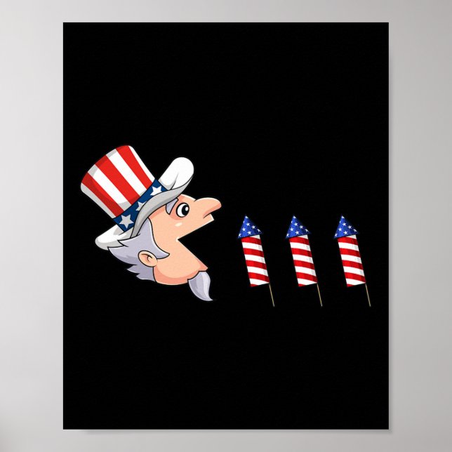 4. Juli Uncle Sam American Fireworks Fun Boys Poster (Vorne)
