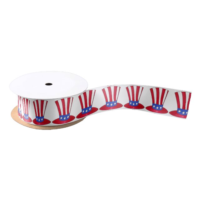 4. Juli Uncle Sam Hat USA Patriotic Ribbon Satinband (Spule)