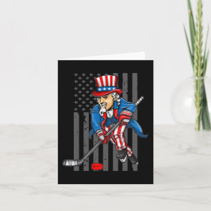 4. Juli Uncle Sam Ice Hockey Boys American Fla Karte