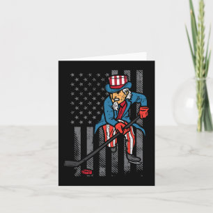 4. Juli Uncle Sam Ice Hockey US Flag America Men Karte