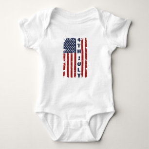 4. Juli und Torn-US-Flagge Baby Strampler
