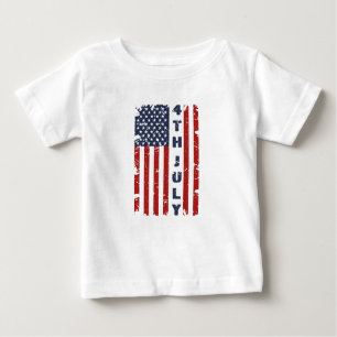 4. Juli und Torn-US-Flagge Baby T-shirt