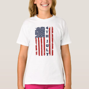 4. Juli und Torn-US-Flagge T-Shirt