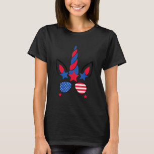 4. Juli Unicorn American Flag Patriotic T-Shirt