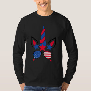 4. Juli Unicorn American Flag Patriotic T-Shirt