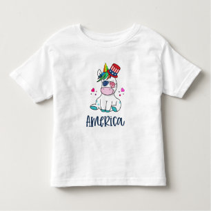 4. Juli Unicorn mit US-Flagge Sun Brillen Kleinkind T-shirt