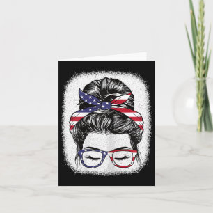 4. Juli Unordentlicher Dutt Amerikanische Flagge P Karte