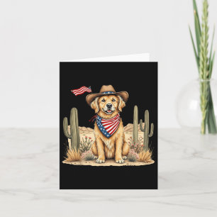 4. Juli US American Cowboy Dog Patriotic Weste Karte