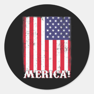 4. Juli US-amerikanische Flagge Patriotic Runder Aufkleber