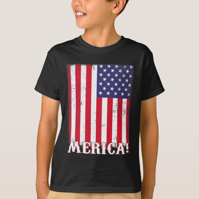 4. Juli US-amerikanische Flagge Patriotic T-Shirt (Vorderseite)